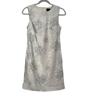 Banana Republic Ivory Sequin Floral Shift Dress Size 0 NWT Elegant Occasion
